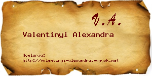 Valentinyi Alexandra névjegykártya